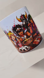 Mug Manga Rétro – Héros Japonais & Repas Ramen – 300 ml