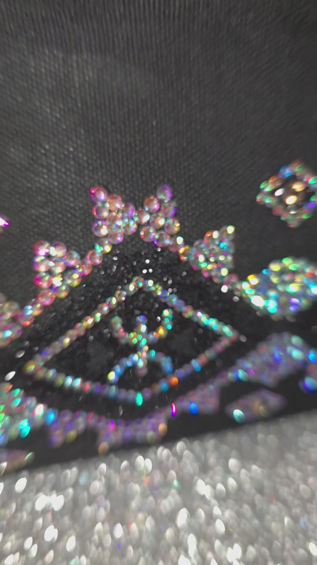 Pochette Kabyle Strass Holographiques Fait Main – Pochette Élégante 20x11 cm