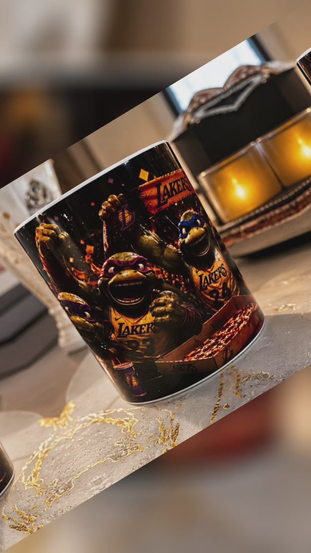 Mug Tortues Ninja Lakers – Idée Cadeau Fan Basket | 300 ml