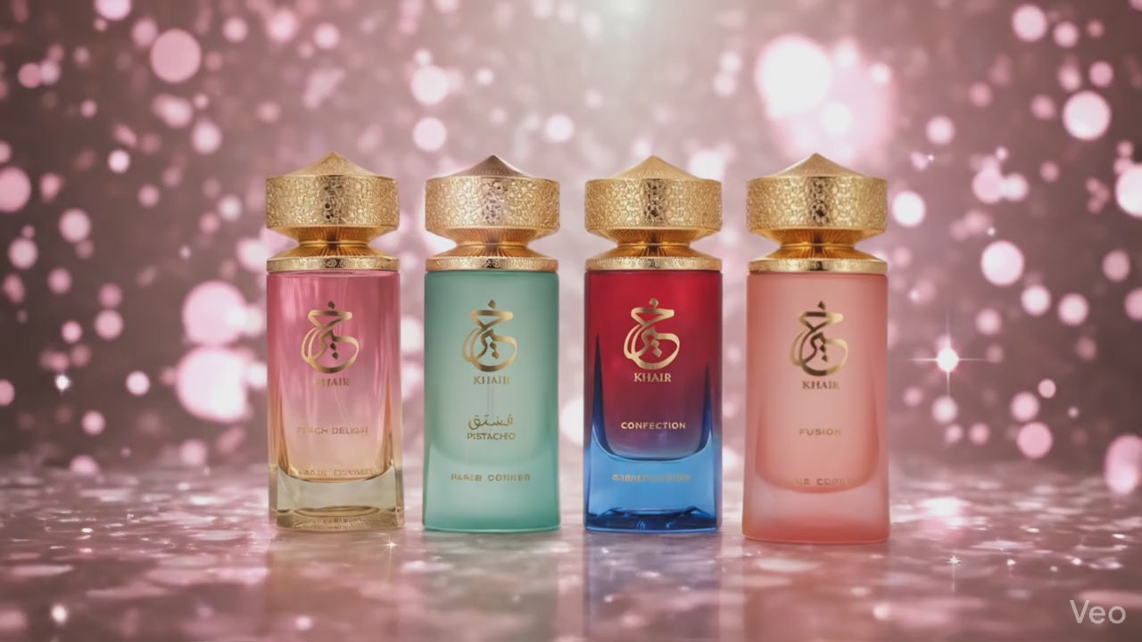Parfum Khair 100ml – Collection Paris Corner (Peach Delulu, Pistachio, Confection, Fusion) – Parfum gourmand longue tenue