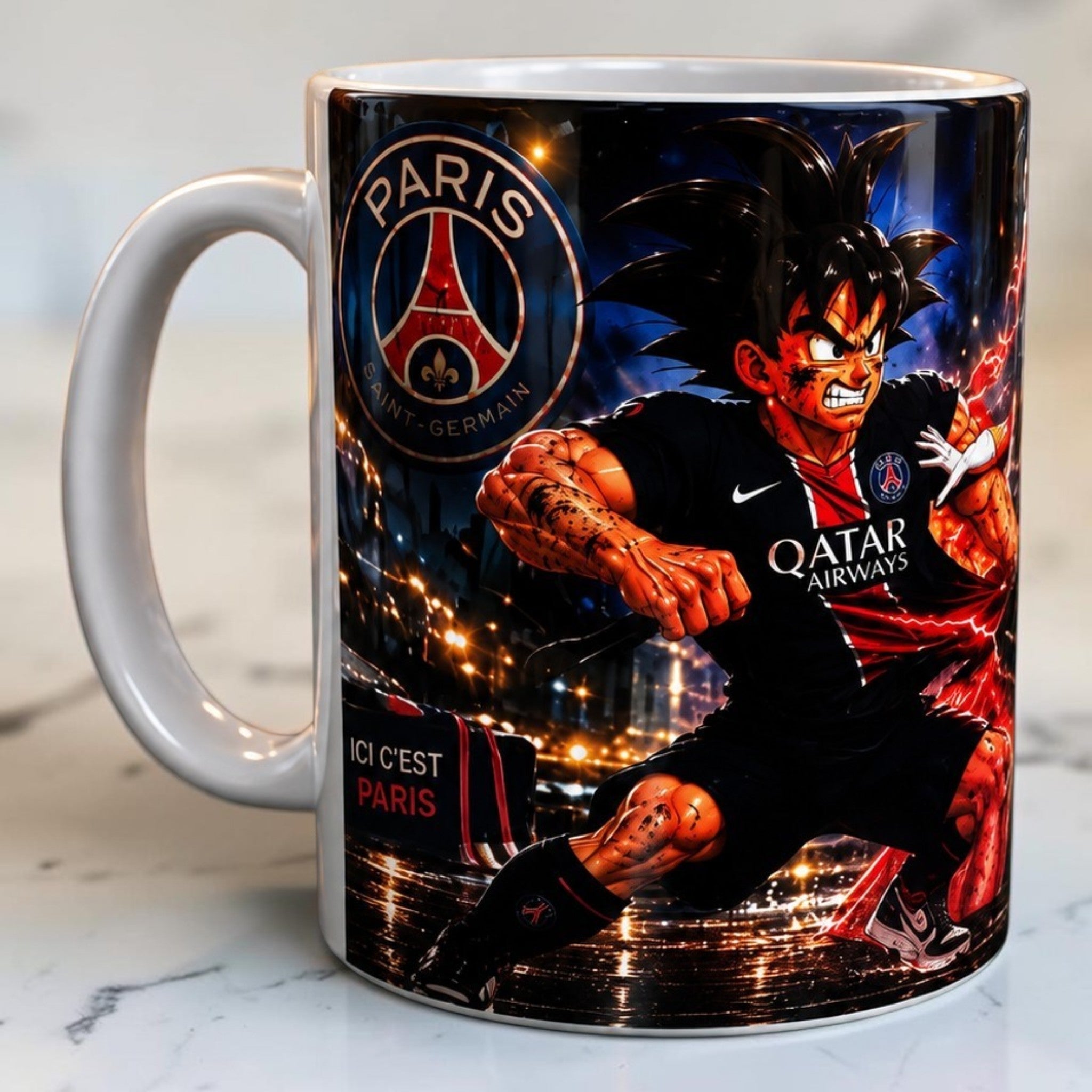 Mug céramique style manga football – Tasse originale 300 ml – Cadeau pour fan d'anime et de sport – Idée cadeau unique