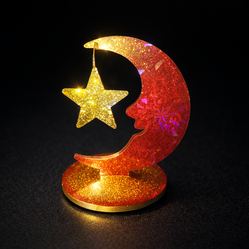 Figurine décorative Lune & Étoile – Éclats des 1001 Nuits