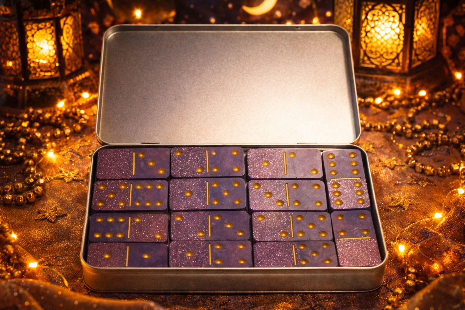 Dominos artisanaux pailletés – Collection 1001 Nuits