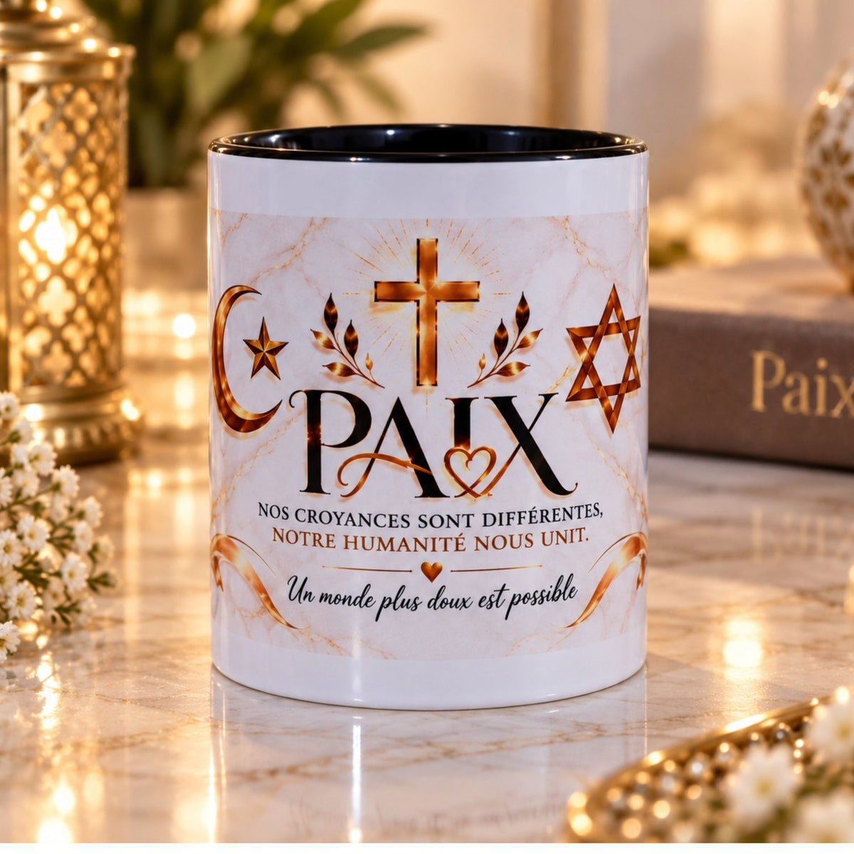 Mug Paix & Religions – Tasse symbole d’unité et de tolérance – 300 ml