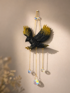 🖤 Oiseau Mystique – Attrape-Lumière Doré