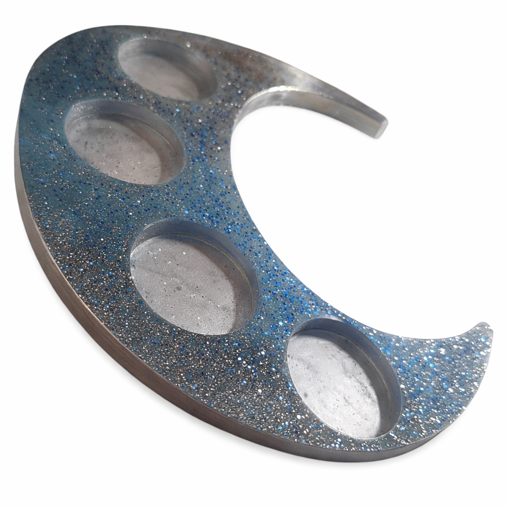 Porte-bougies en résine – Lune scintillante