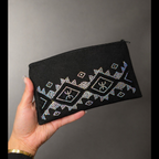 Pochette Kabyle Strass Holographiques Fait Main – Pochette Élégante 20x11 cm