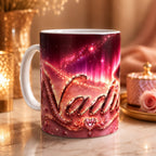 Mug personnalisé avec prénom – Modèle Fée & Aurores Boréales | 300 ml