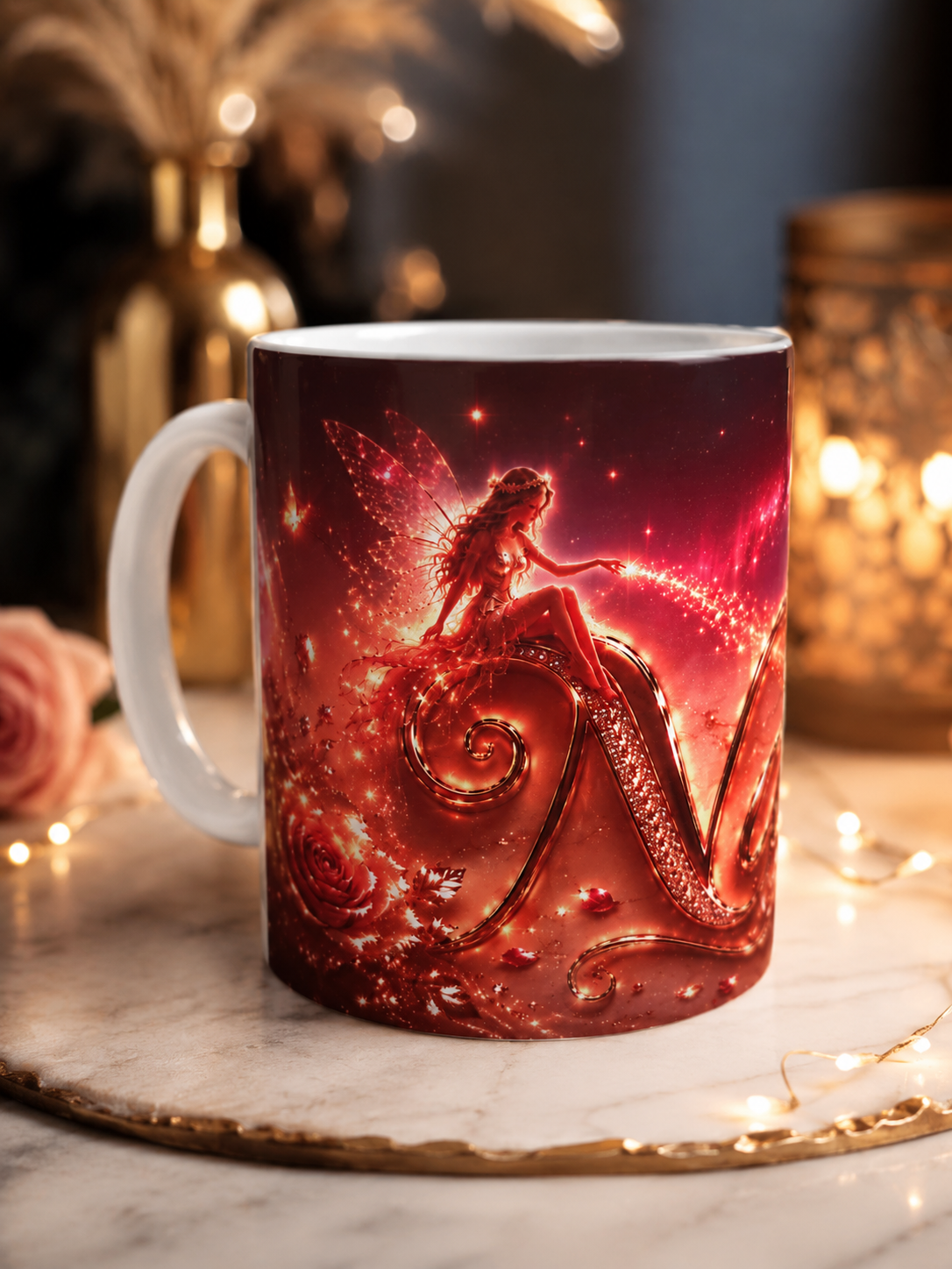 Mug personnalisé avec prénom – Modèle Fée & Aurores Boréales | 300 ml