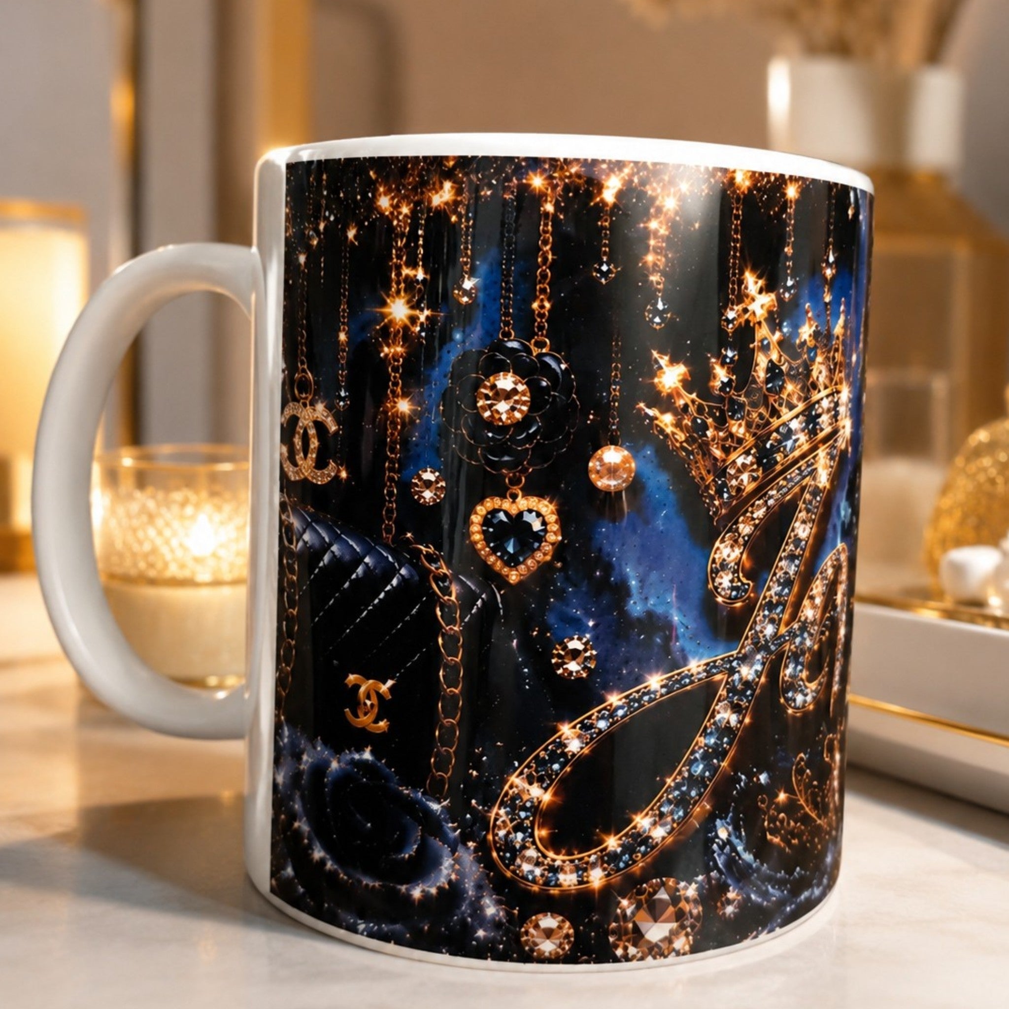 Mug personnalisé glamour 300 ml – Prénom personnalisable – Idée cadeau élégante