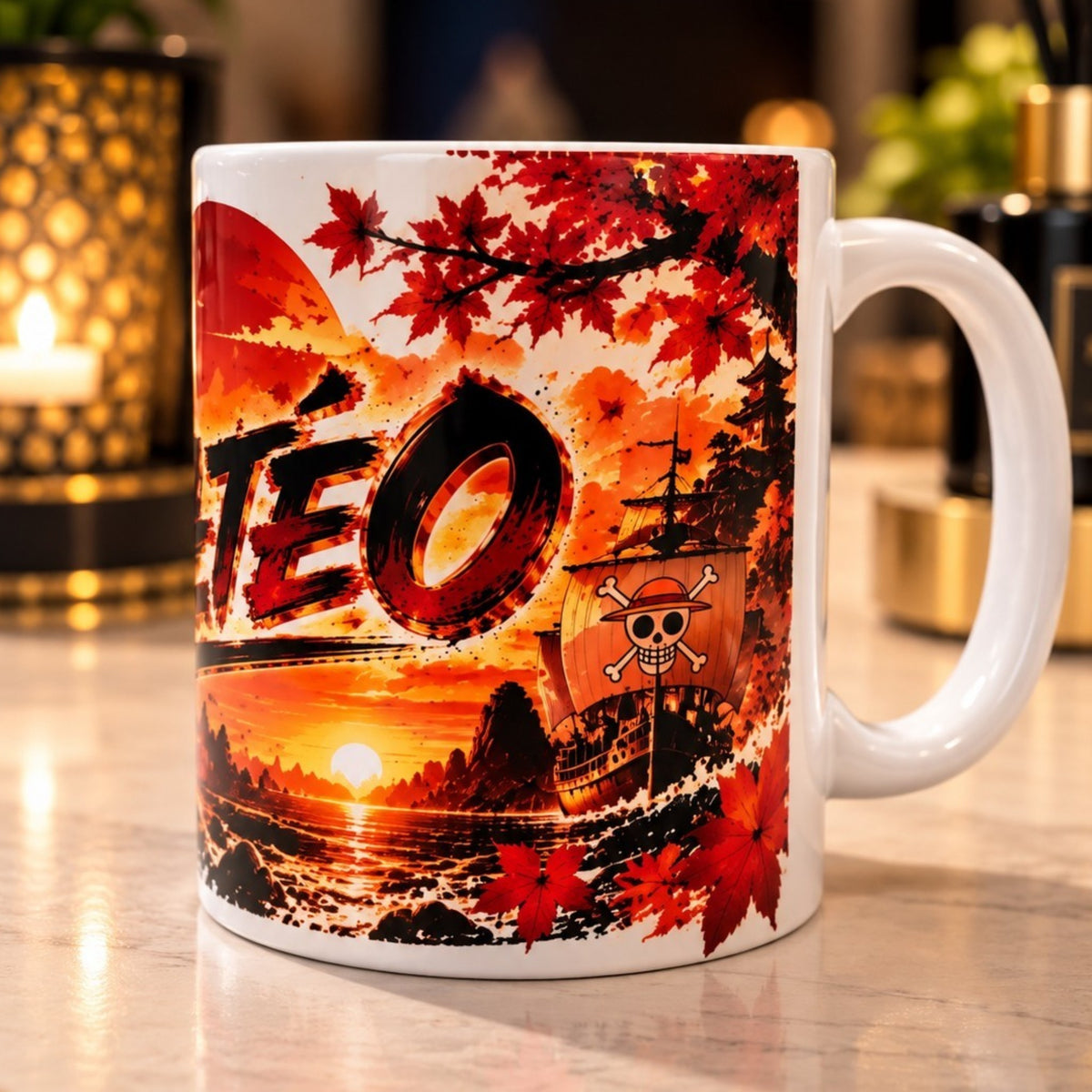 Mug Manga Personnalisé avec Prénom – Tasse 300 ml – Cadeau Fan d’Anime