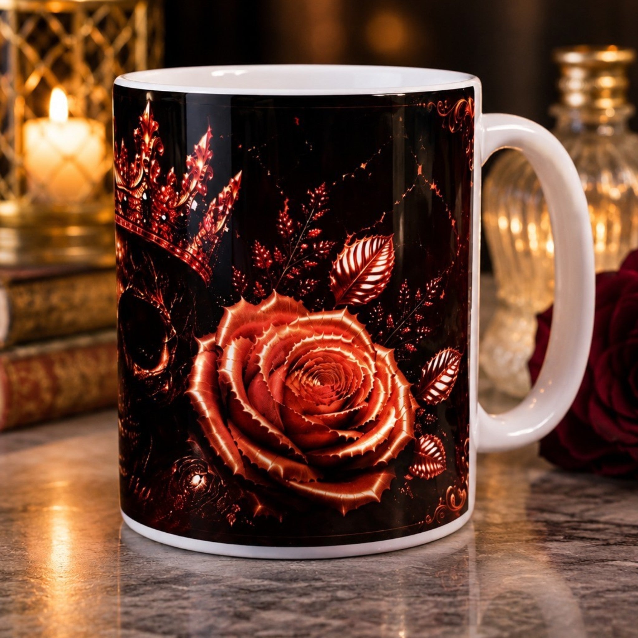 Mug personnalisé  Gothique luxe avec prénom – Tasse en céramique 300 ml
