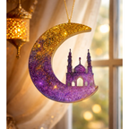 Suspension Lune & Mosquée – Création Artisanale en Résine