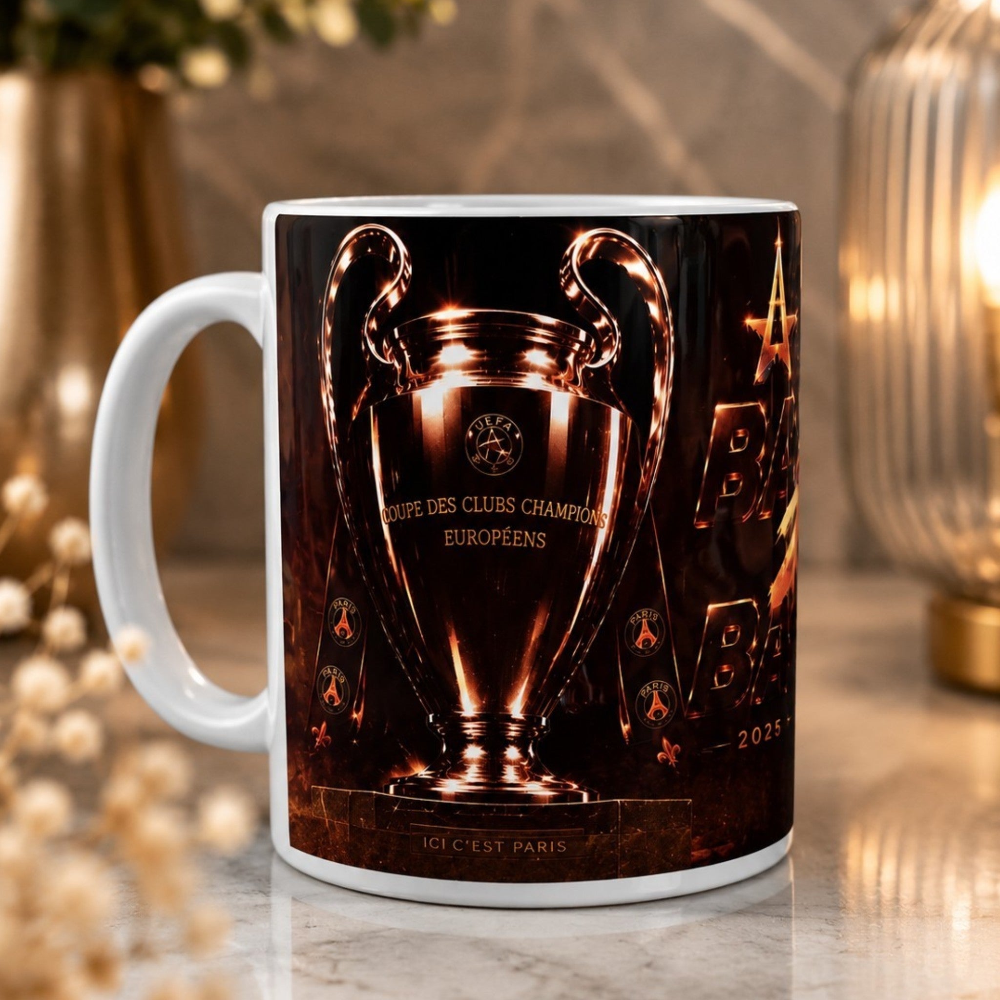 Mug personnalisé 300 ml – Supporter Paris – Prénom au choix – Idée cadeau