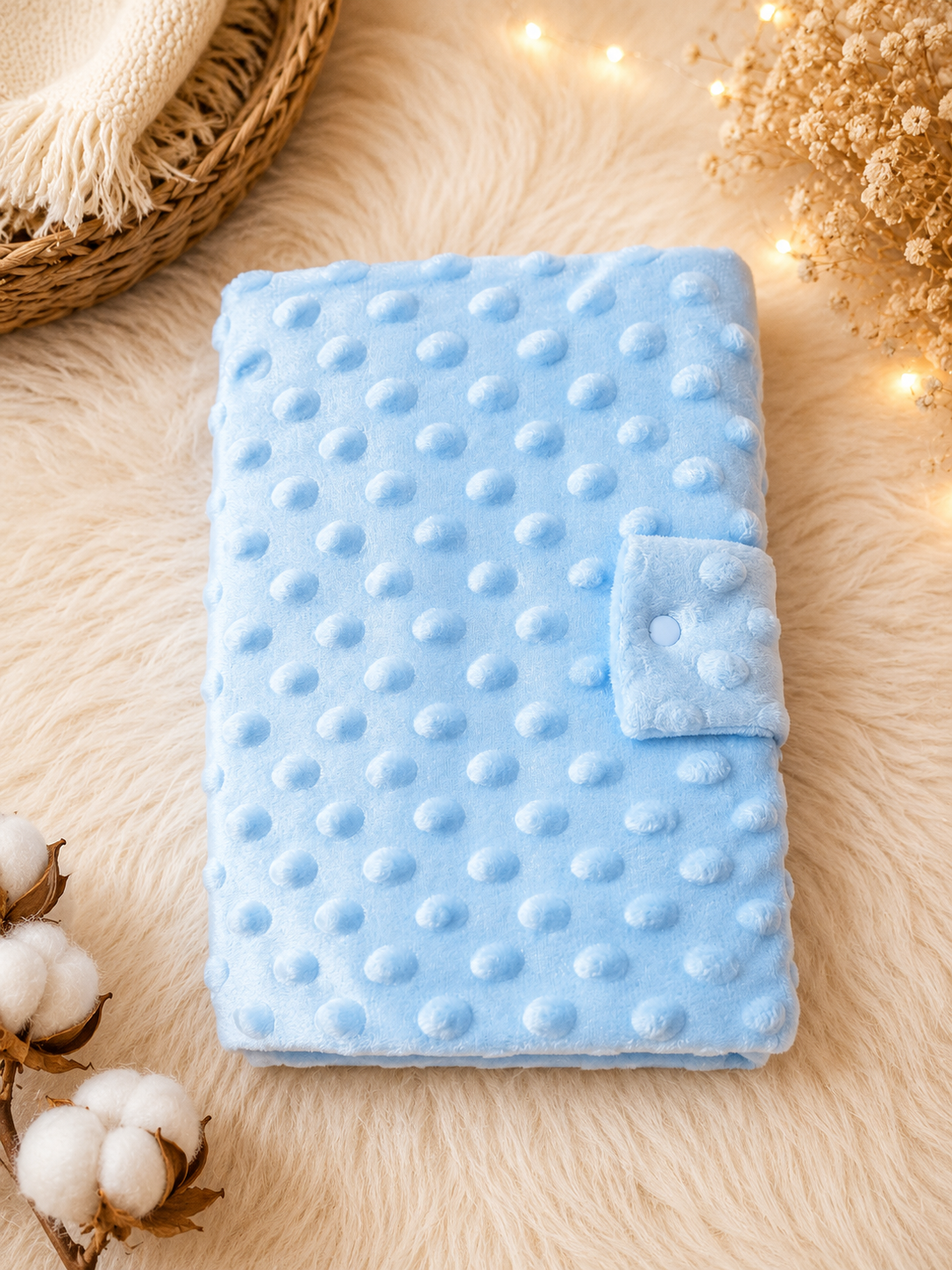 Coffret Naissance Bébé Personnalisable Bleu – 6 Pièces Douces avec Couverture | Cadeau de Naissance