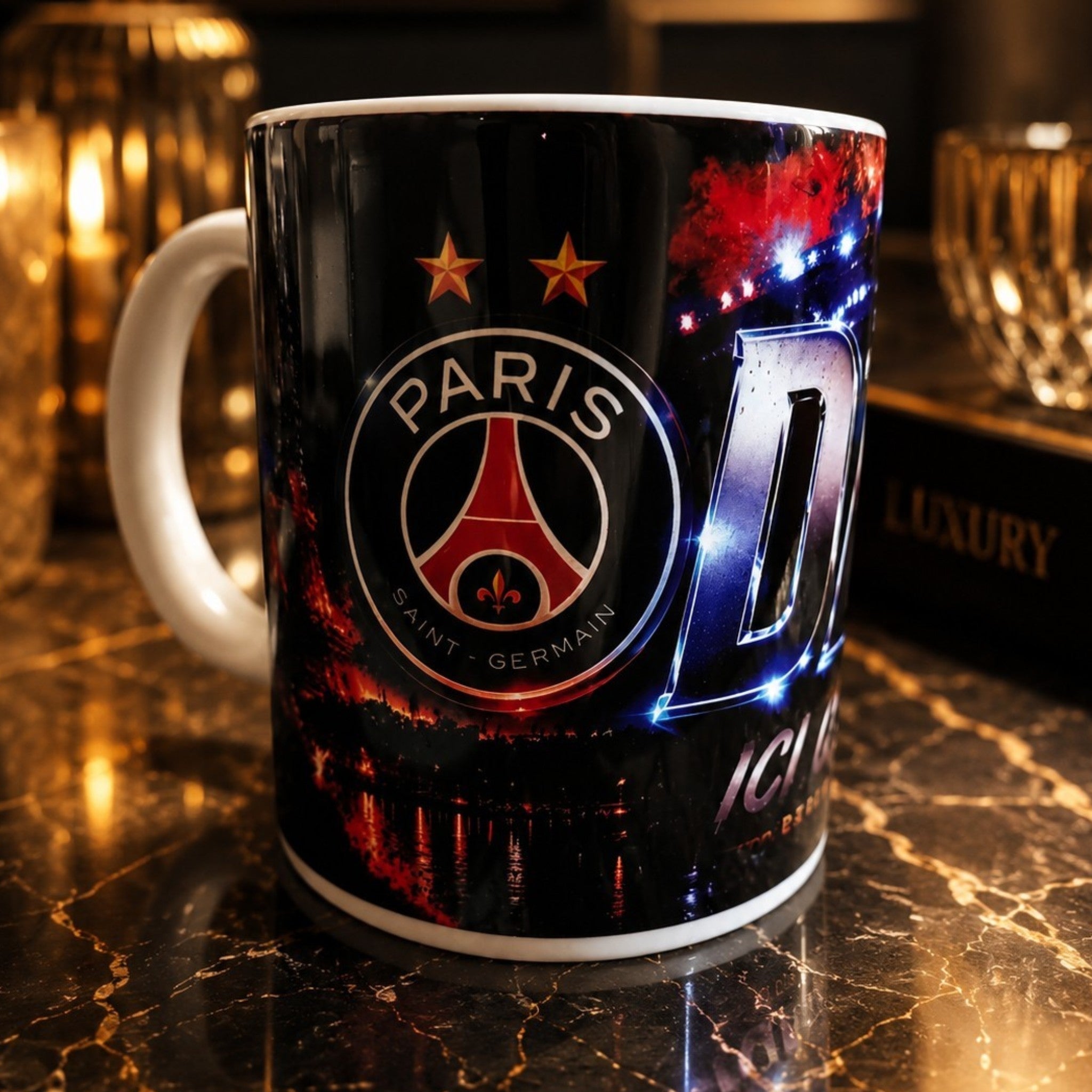 Mug Football Personnalisé – Design Stade & Prénom – Tasse Céramique 300 ml