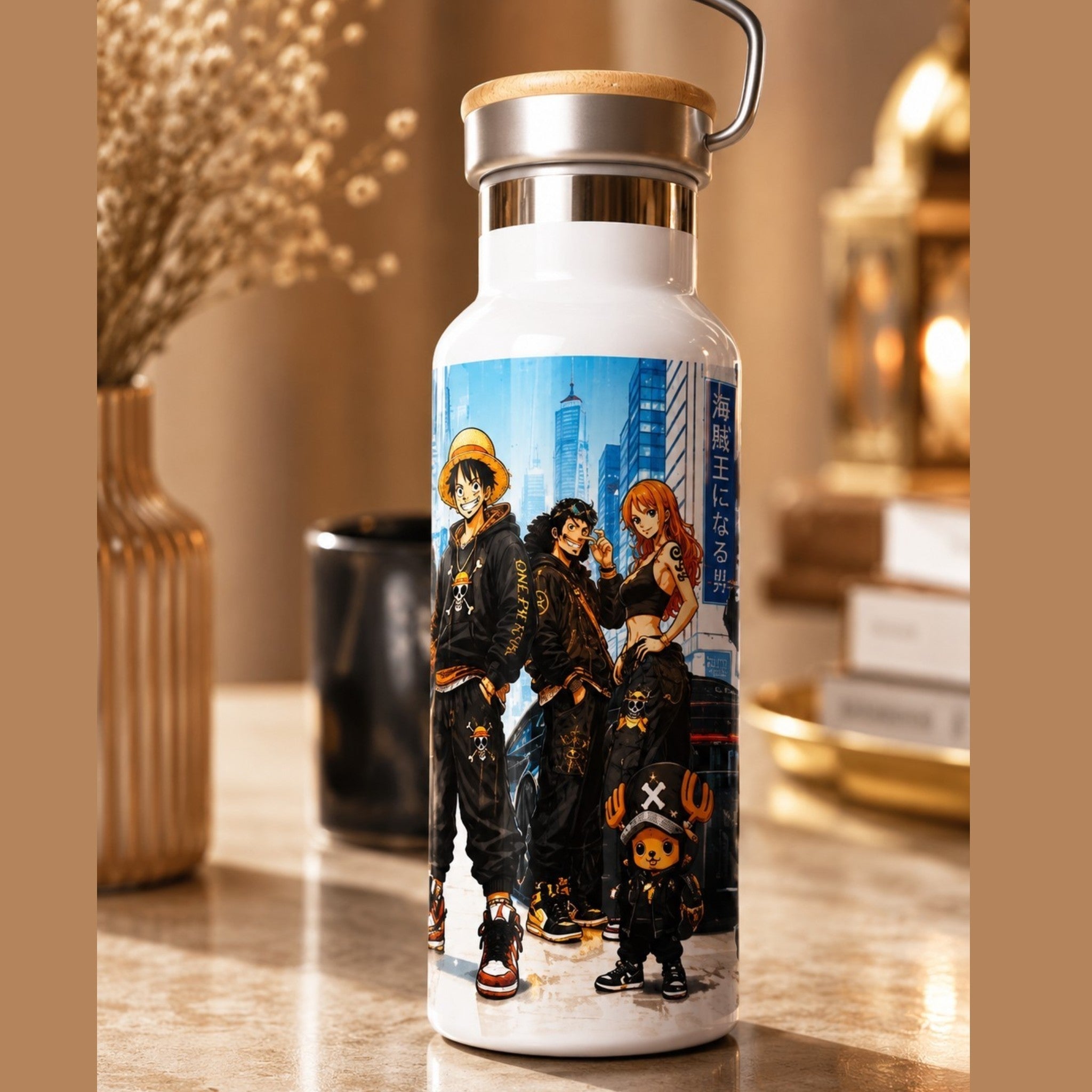 Gourde isotherme 500 ml – Design inspiré de One Piece – Acier inoxydable double paroi