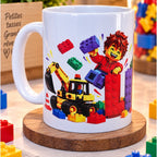 Mug enfant personnalisé prénom – Petit constructeur – Tasse briques colorées 300 ml – Cadeau garçon
