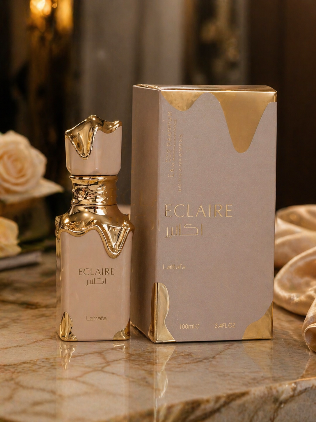 Éclaire Lattafa 100ml – Parfum Gourmand Vanille Caramel Praliné | Longue Tenue