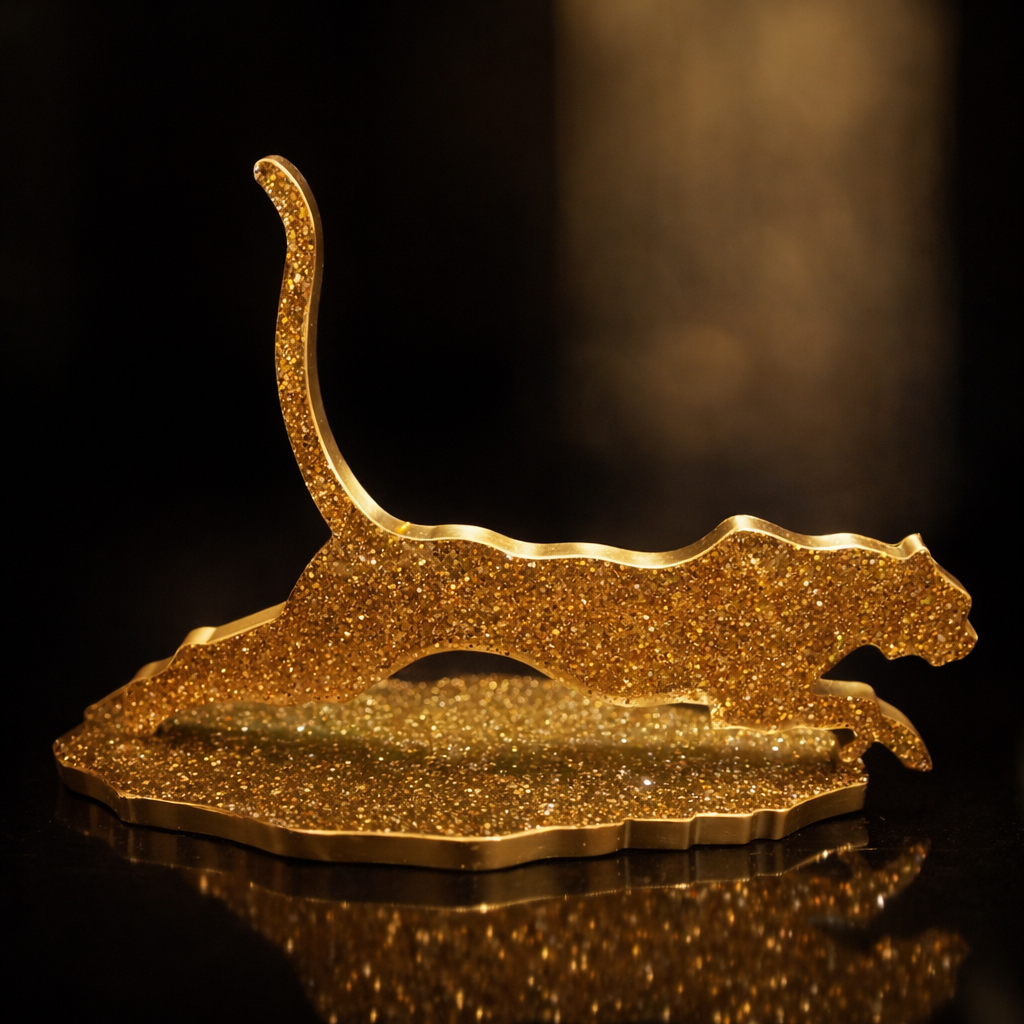 Figurine Jaguar en Résine : Sculpture Décorative Artisanale | Nouraya Créations