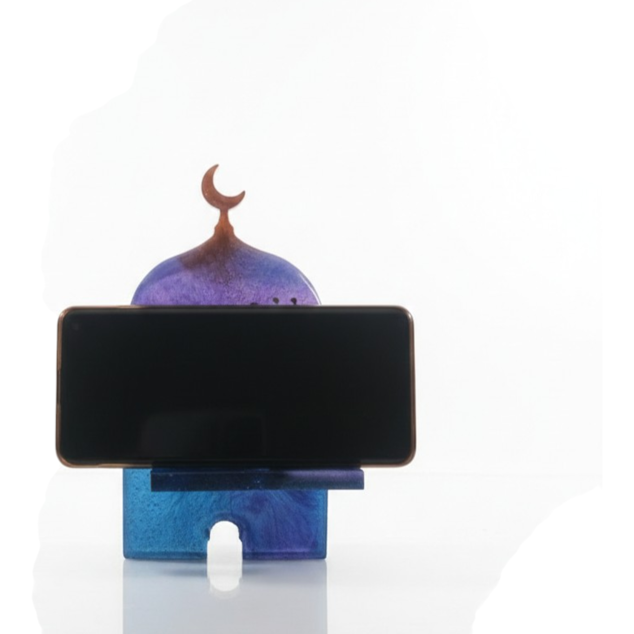 Support Téléphone Islamique en Résine - Design Mosquée & Calligraphie Allah