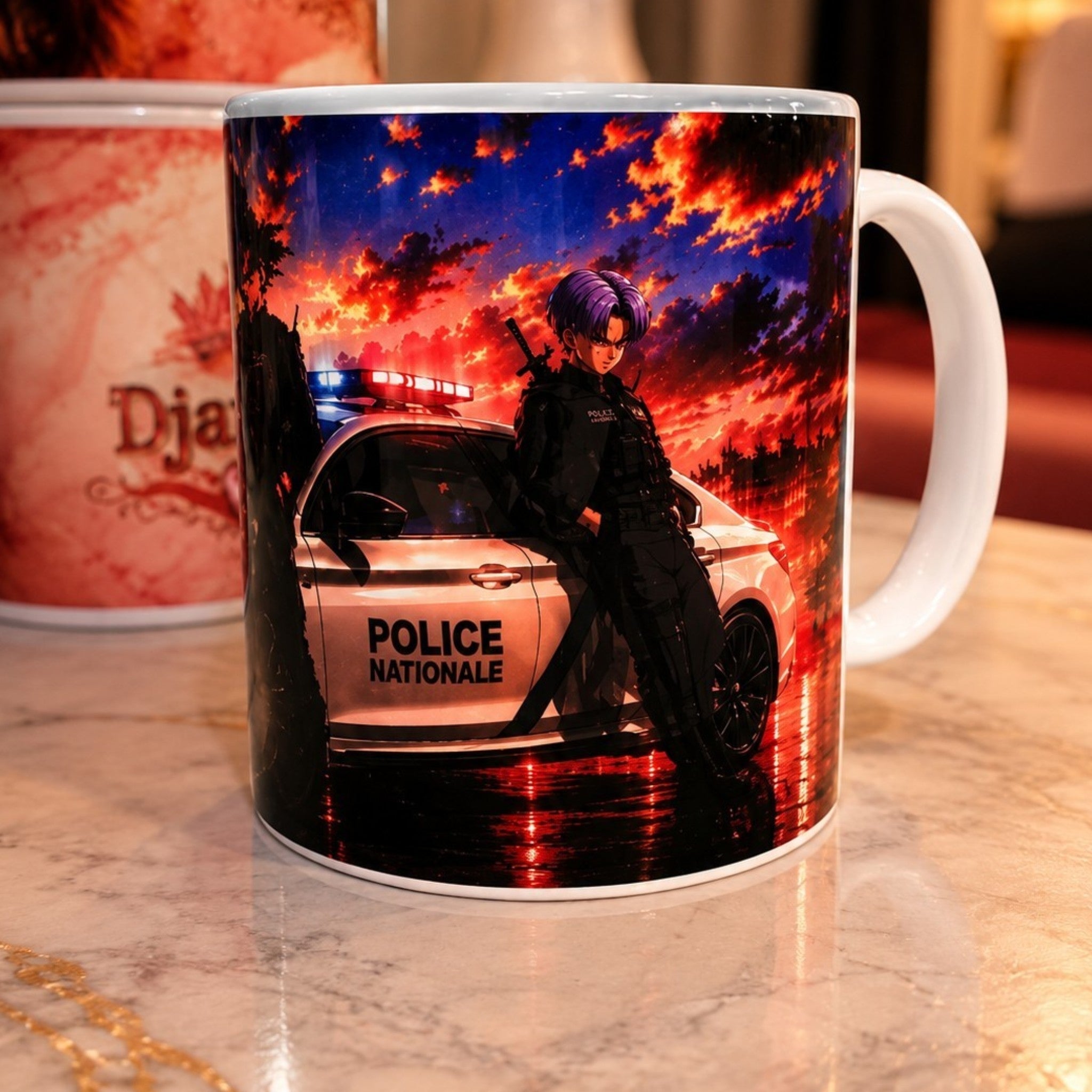 Mug style manga – Tasse céramique design inspiré des forces de l'ordre – 300 ml