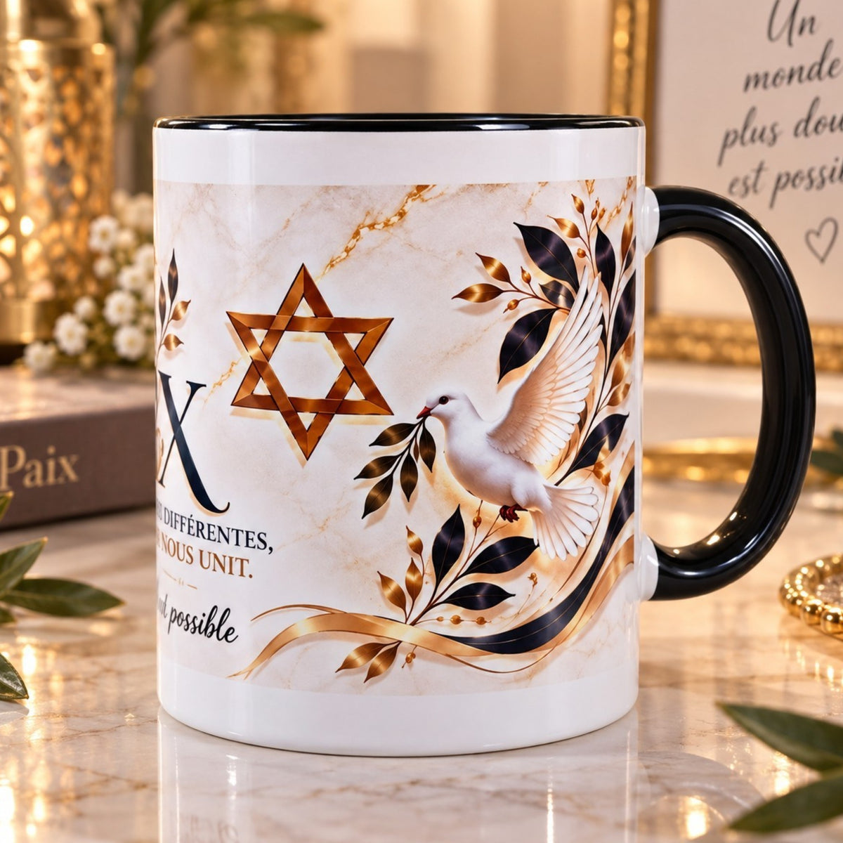Mug Paix & Religions – Tasse symbole d’unité et de tolérance – 300 ml