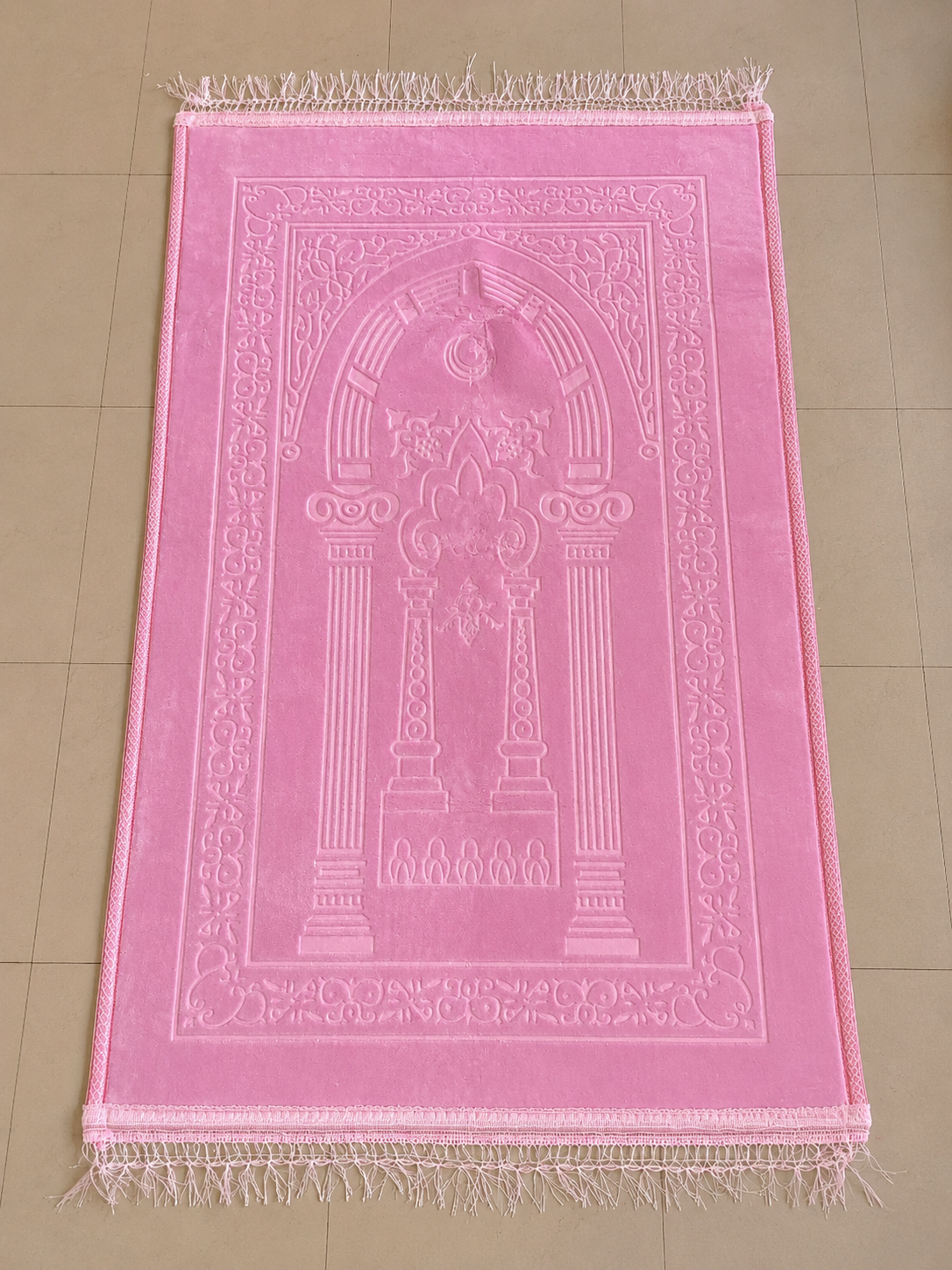 Coffret Tapis de Prière Rose Personnalisable – Citadelle du Musulman – Tasbih & Parfum