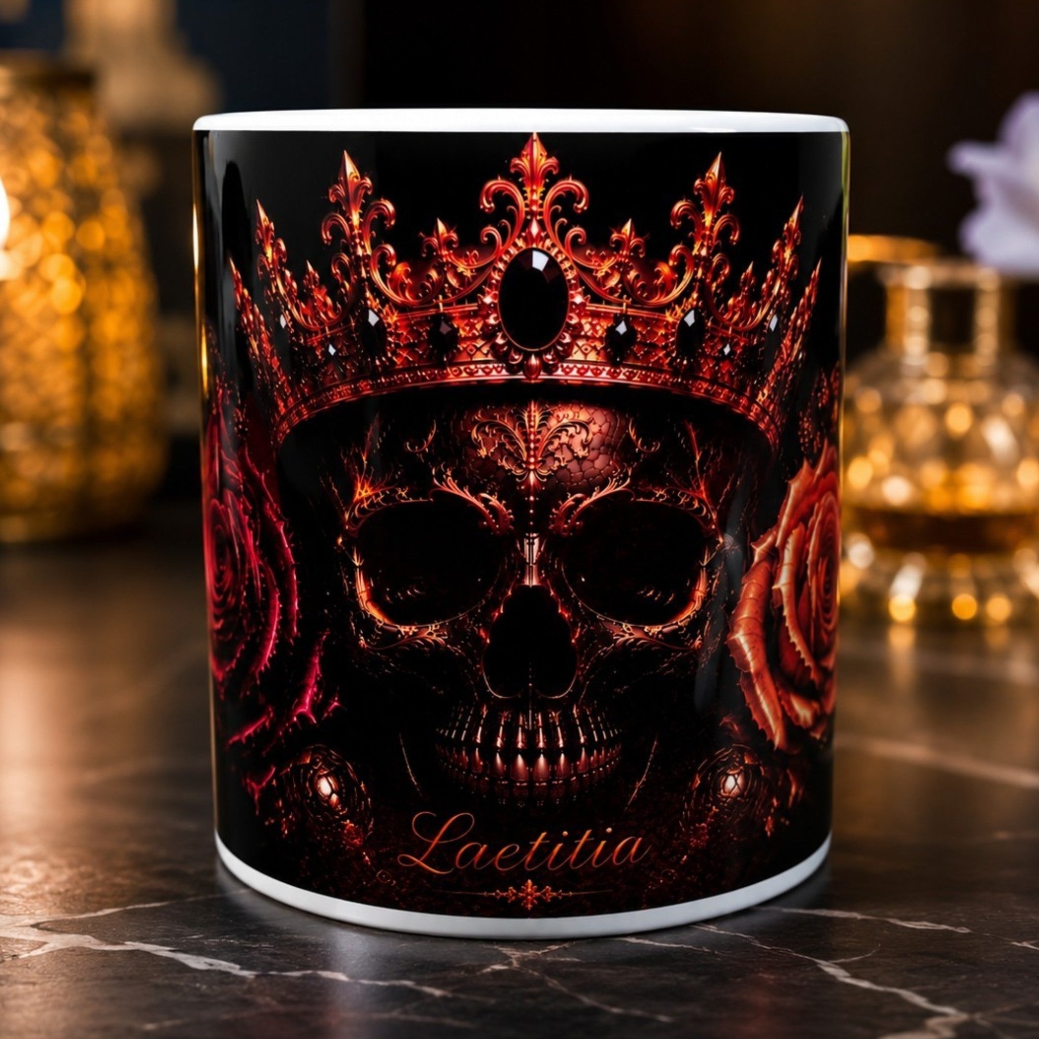 Mug personnalisé  Gothique luxe avec prénom – Tasse en céramique 300 ml