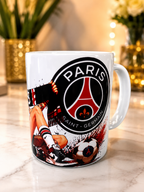 Tasse Parisienne Football – Mug Supporter Femme Rouge & Bleu – 300 ml