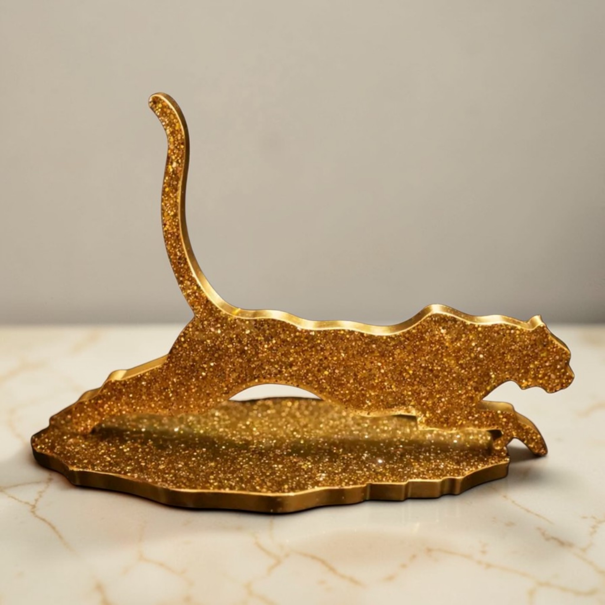 Figurine Jaguar en Résine : Sculpture Décorative Artisanale | Nouraya Créations