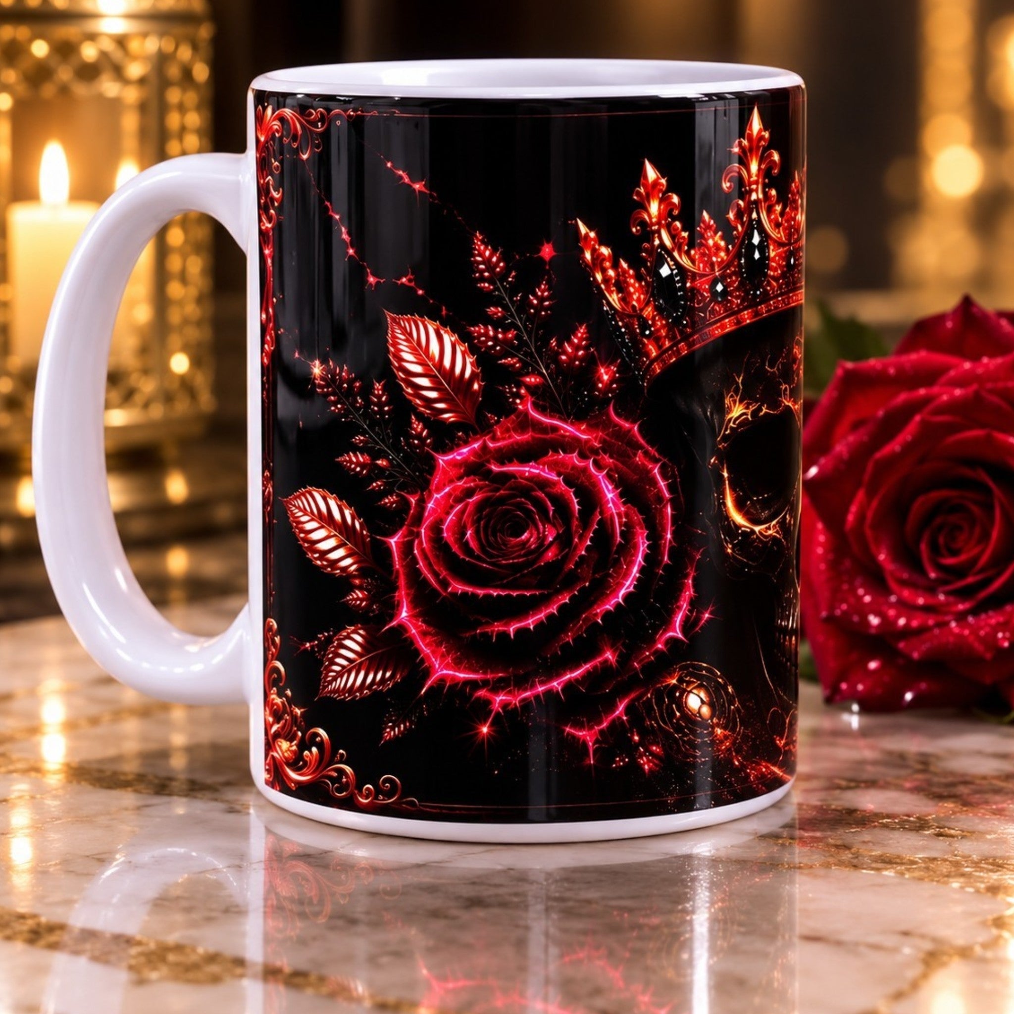 Mug personnalisé  Gothique luxe avec prénom – Tasse en céramique 300 ml