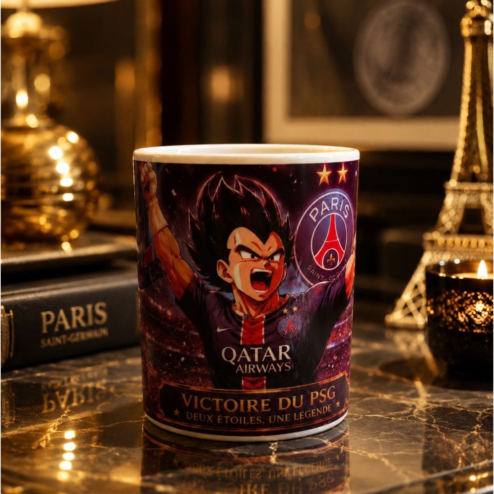 Tasse PSG Vegeta – Victoire du PSG ⭐⭐ | Mug Céramique 300 ml