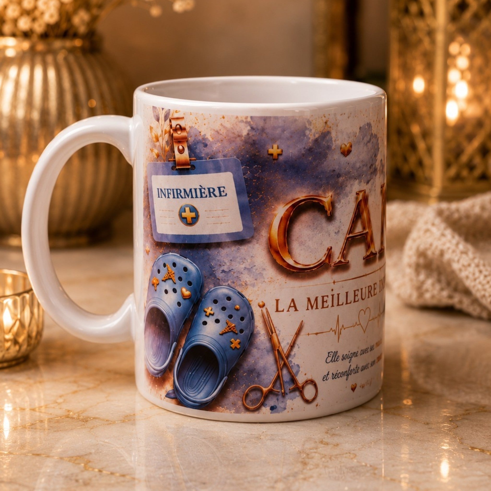 Mug personnalisé Infirmière – Cadeau personnalisé avec le prénom de votre choix – Tasse 300 ml