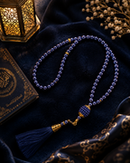 Coffret cadeau islamique luxe bleu nuit – Tapis de prière personnalisé 70x110 cm