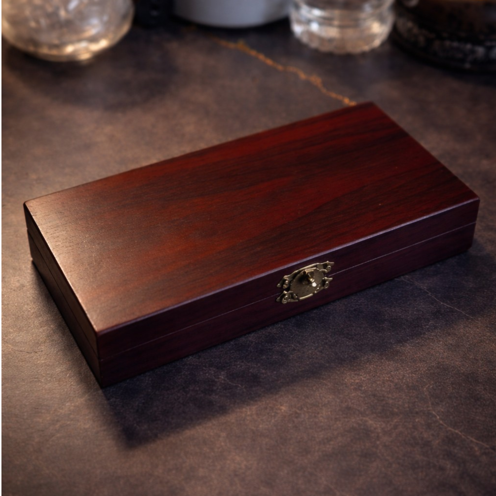 Dominos holographiques artisanaux avec coffret en bois