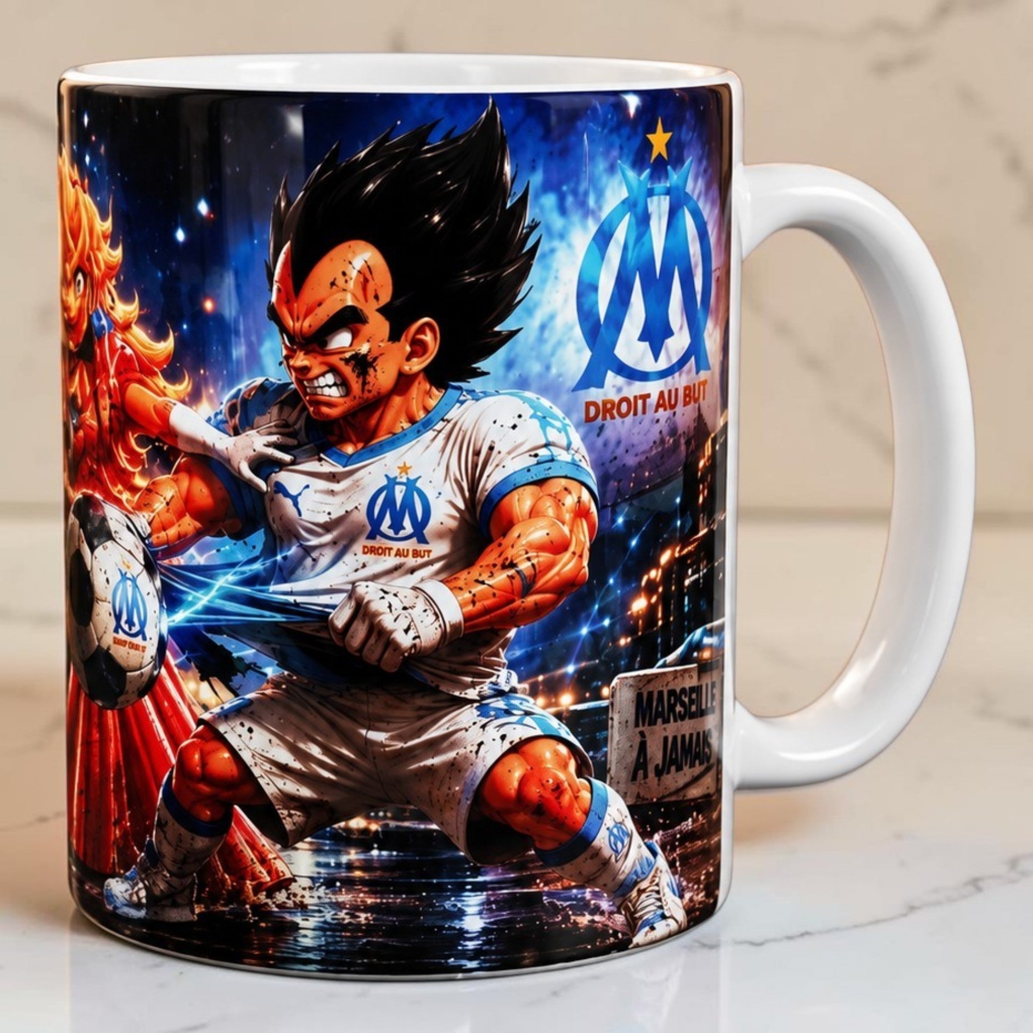 Mug céramique style manga football – Tasse originale 300 ml – Cadeau pour fan d'anime et de sport – Idée cadeau unique