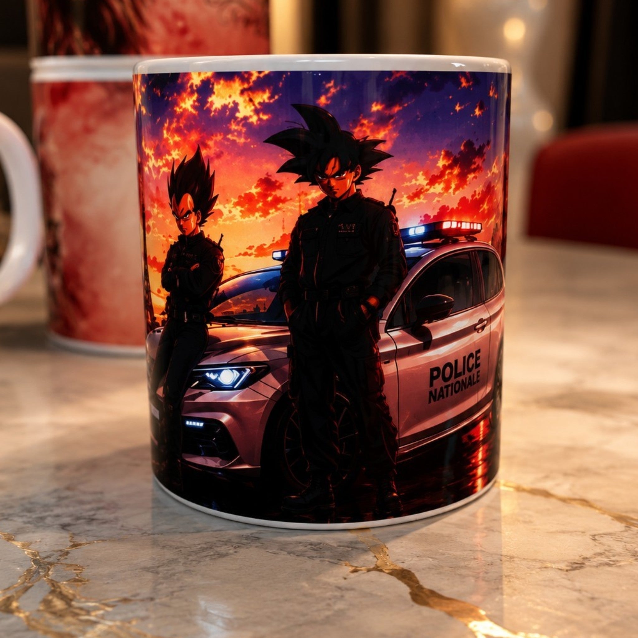 Mug style manga – Tasse céramique design inspiré des forces de l'ordre – 300 ml