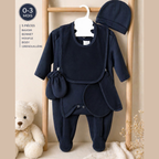 Ensemble bébé personnalisé 0-3 mois – 5 pièces en coton (Made in Portugal)