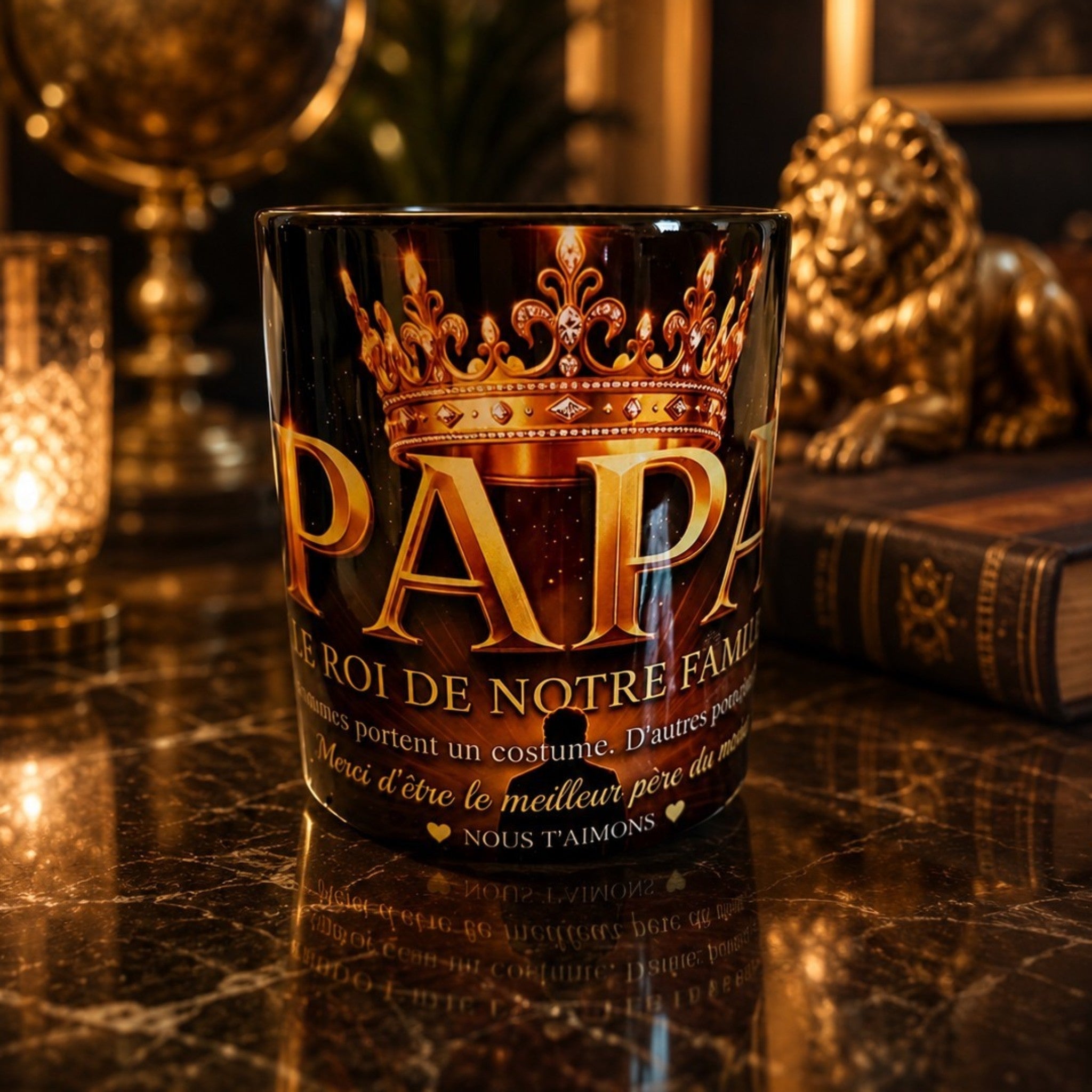 Mug Papa Le Roi de Notre Famille – Cadeau Original Fête des Pères – Tasse Céramique 300 ml