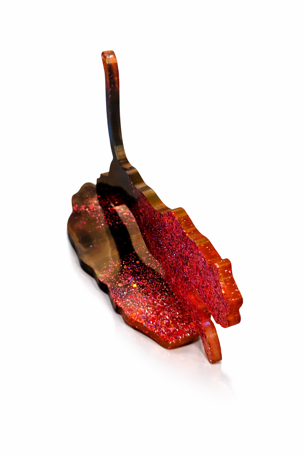 Panthère en résine noire pailletée – Décoration féline thème 1001 Nuit – Pièce artisanale 15x15 cm