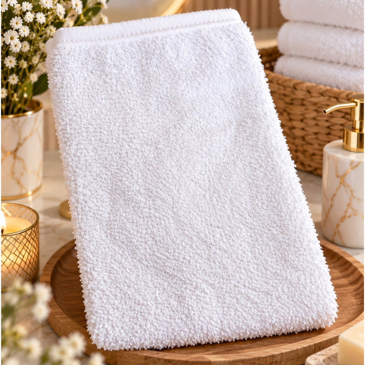 Cape de Bain Bébé Personnalisée avec Gant – Prénom Doré – Cadeau Naissance