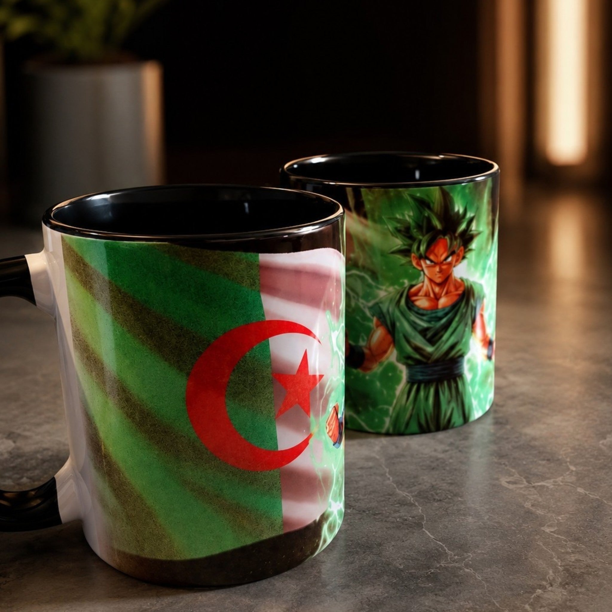 Mug Dragon Ball Algérie – Tasse Personnalisée Manga & Drapeau Algérien 300 ml