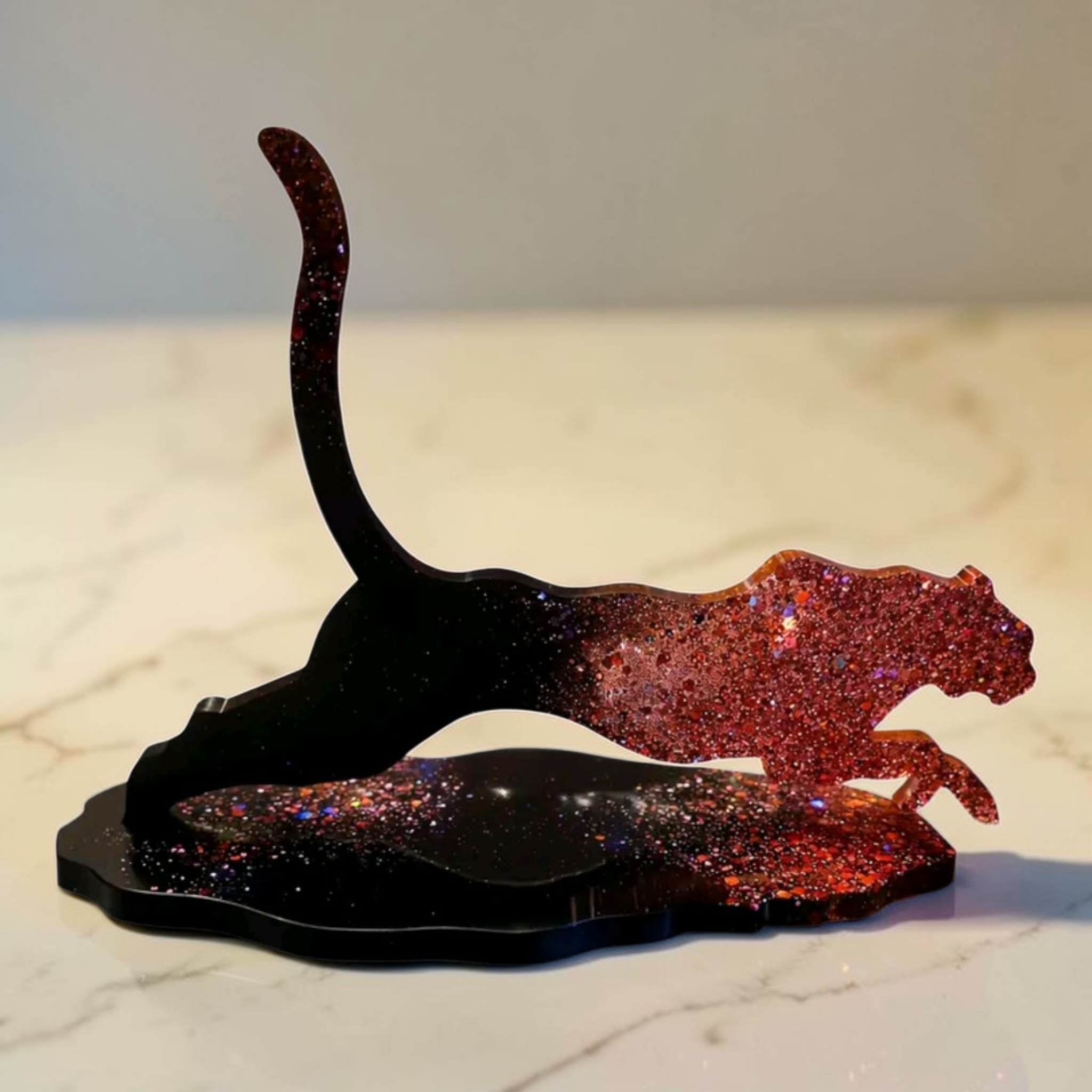Figurine Jaguar en Résine : Sculpture Décorative Artisanale | Nouraya Créations