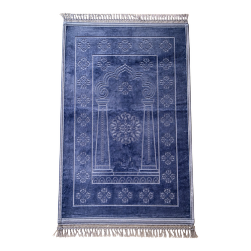 Coffret cadeau tapis de prière personnalisé bleu gris et musc 12ml