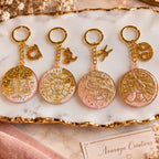 Porte-clés signe astrologique en résine fait main – Bijou de sac personnalisé
