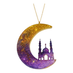 Suspension Lune & Mosquée – Création Artisanale en Résine