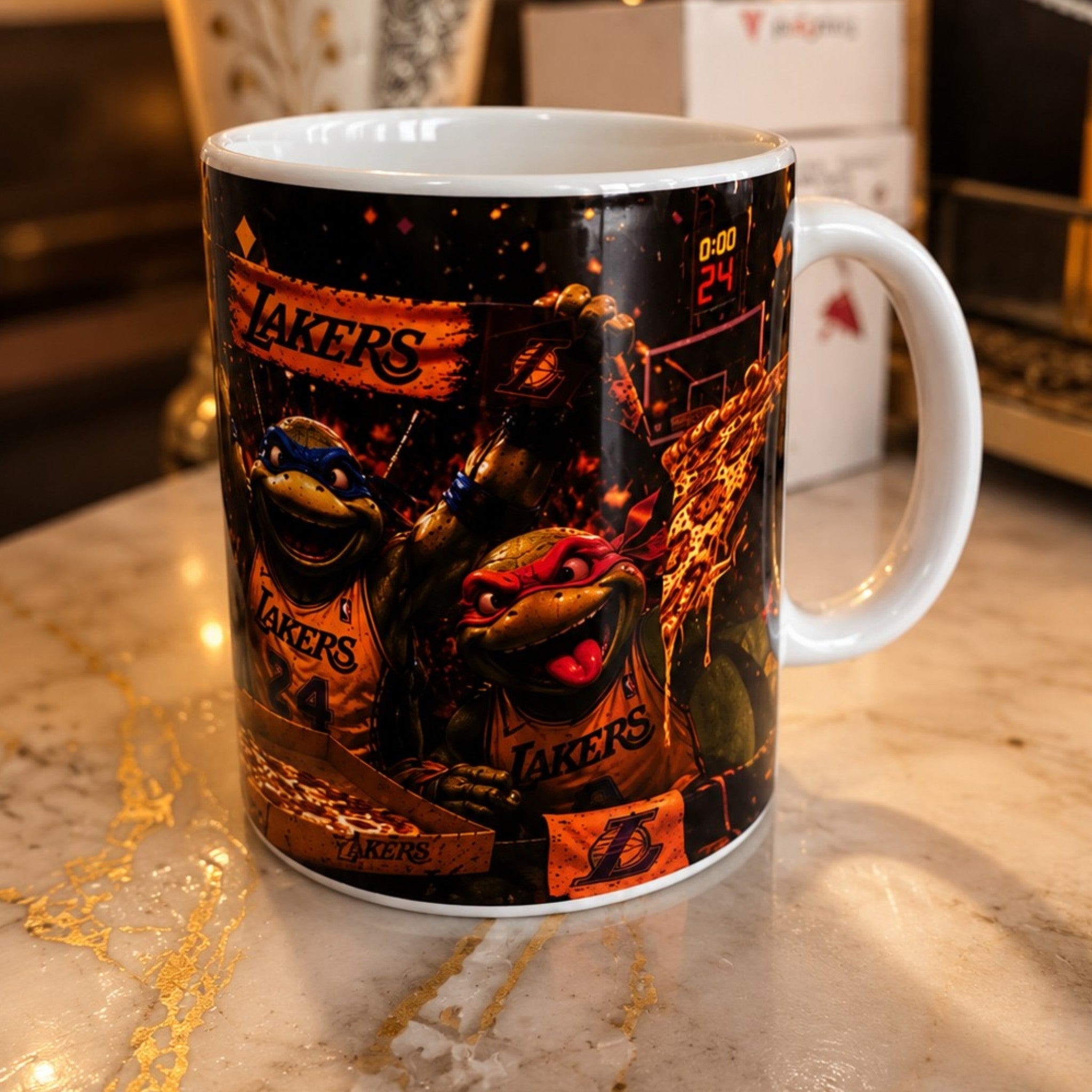 Mug Tortues Ninja Lakers – Idée Cadeau Fan Basket | 300 ml