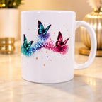 Mug Papillons Colorés – Tasse Féérique & Scintillante 300 ml – Idée Cadeau Femme