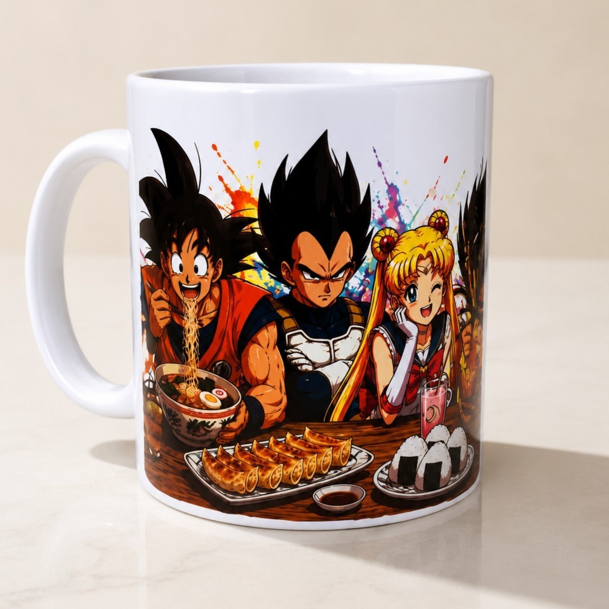 Mug Manga Rétro – Héros Japonais & Repas Ramen – 300 ml